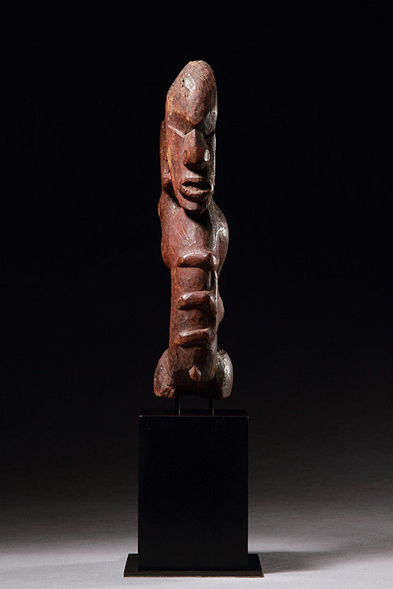 New Zealand Maori Carved Wood Pinnacle Figure ‘Tekoteko’ from a ‘Pataka’ or Chief’s Storehouse